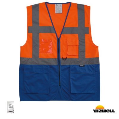 Vizwell™ VWRW01 - Reflektörlü Çok Cepli Mühendis Yelek - Görsel 1
